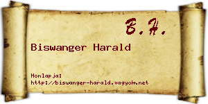 Biswanger Harald névjegykártya